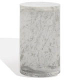 Safavieh Melinda Marble "C" Accent Table XII23 White  Marble SFV9714A