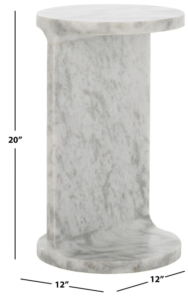 Safavieh Melinda Marble "C" Accent Table XII23 White  Marble SFV9714A