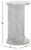 Safavieh Melinda Marble "C" Accent Table XII23 White  Marble SFV9714A