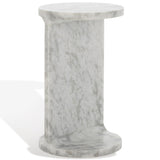 Safavieh Melinda Marble "C" Accent Table XII23 White  Marble SFV9714A