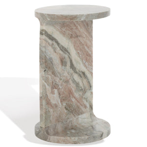Safavieh Melinda Marble "C" Accent Table XII23 White / Brown Marble SFV9714B