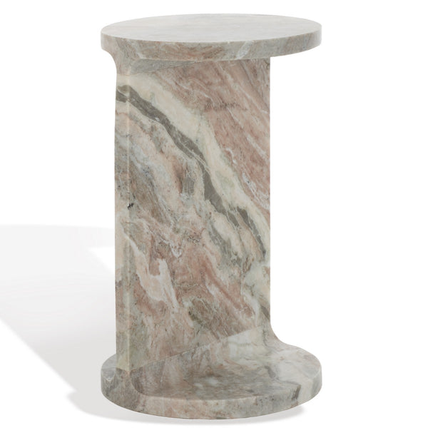 Safavieh Melinda Marble "C" Accent Table XII23 White / Brown Marble SFV9714B