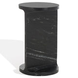 Safavieh Melinda Marble "C" Accent Table XII23 Black Marble SFV9714C