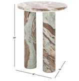 Safavieh Giabella 3 Leg Marble Accent Table White / Brown Marble SFV9715B-2BX