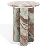 Safavieh Giabella 3 Leg Marble Accent Table White / Brown Marble SFV9715B-2BX