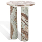 Safavieh Giabella 3 Leg Marble Accent Table White / Brown Marble SFV9715B-2BX