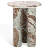 Safavieh Giabella 3 Leg Marble Accent Table White / Brown Marble SFV9715B-2BX