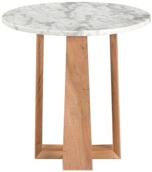 Safavieh Trenton Round Marble Top Accent Table White / Natural Marble / Wood SFV9717A-2BX