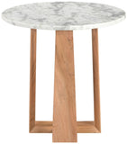 Safavieh Trenton Round Marble Top Accent Table White / Natural Marble / Wood SFV9717A-2BX