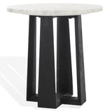 Safavieh Trenton Round Marble Top Accent Table White / Black 20 IN W x 20 IN D x 20 IN H