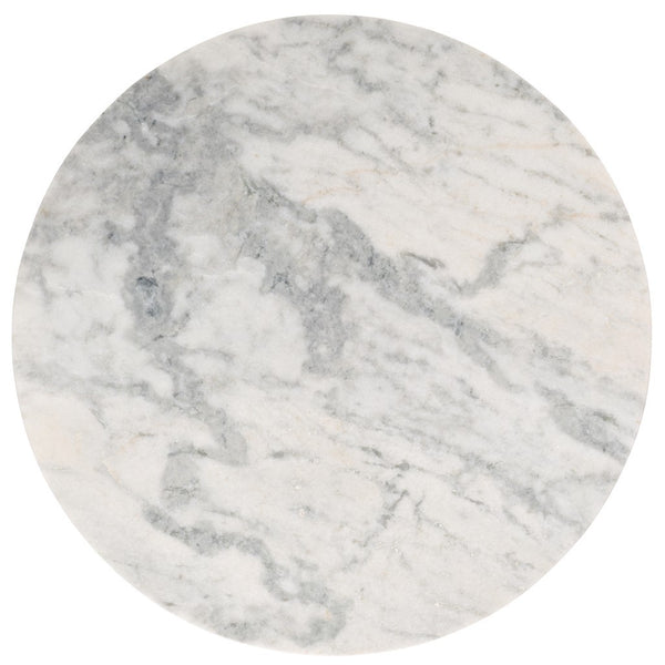 Safavieh Trenton Round Marble Top Coffee Table White / Black 38 IN W x 38 IN D x 15 IN H