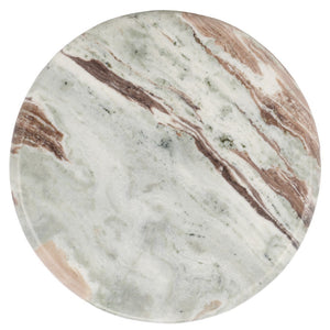 Safavieh Malkin Round Marble Top Accent Table Brown / Dark Brown 18 IN W x 18 IN D x 20 IN H