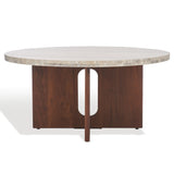 Safavieh Shayna Travertine Coffee Table Travertine / Brown 35 IN W x 35 IN D x 16.5 IN H