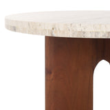 Safavieh Shayna Travertine Accent Table Travertine / Brown 20 IN W x 20 IN D x 20 IN H