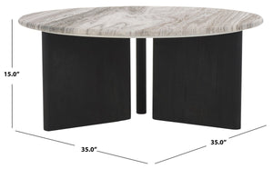 Safavieh Lauresse Round Marble Top Coffee Table SFV9723A-2BX