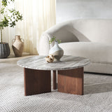 Safavieh Lauresse Round Marble Top Coffee Table SFV9723B-2BX