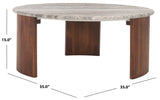 Safavieh Dannica Round Marble Top Coffee Table SFV9725B-2BX