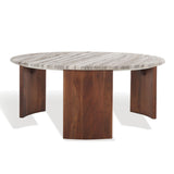 Safavieh Dannica Round Marble Top Coffee Table SFV9725B-2BX