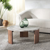 Safavieh Dannica Round Marble Top Coffee Table SFV9725B-2BX