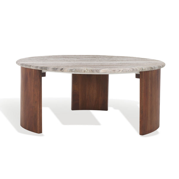 Safavieh Dannica Round Marble Top Coffee Table SFV9725B-2BX