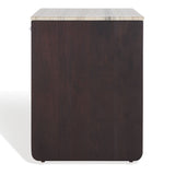 Safavieh Floris Travertine Top Nightstand Black / Travertine SFV9726A