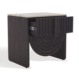 Safavieh Floris Travertine Top Nightstand Black / Travertine SFV9726A