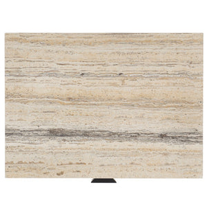 Safavieh Floris Travertine Top Nightstand Black / Travertine SFV9726A