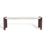 Safavieh Sheyenne Travertine Top Coffee Table Travertine / Dark Brown SFV9728A-2BX