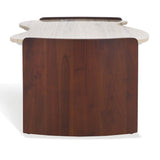 Safavieh Sheyenne Travertine Top Coffee Table Travertine / Dark Brown SFV9728A-2BX