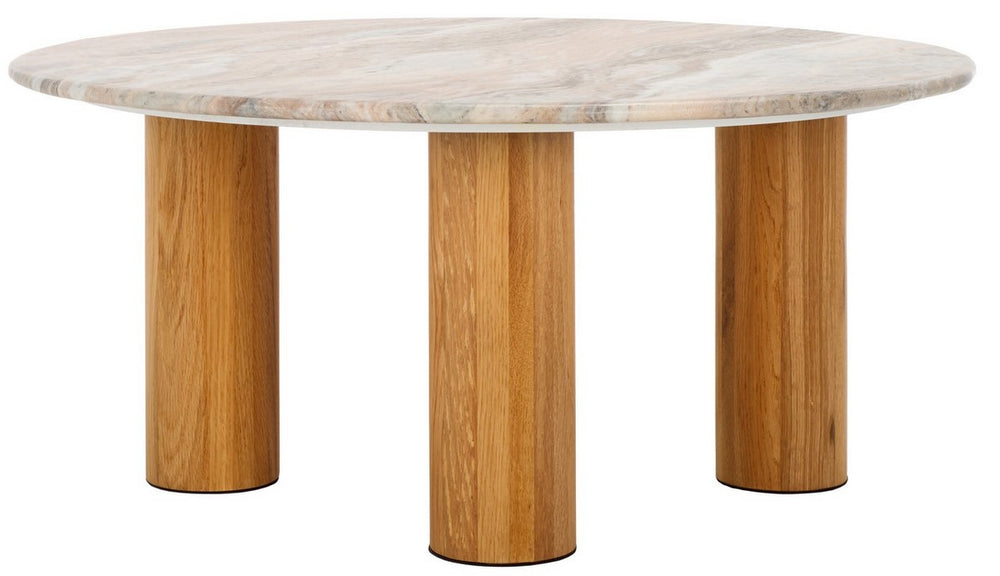 Safavieh Tylee Round Marble Top Coffee Table Brown / Natural SFV9729A-2BX
