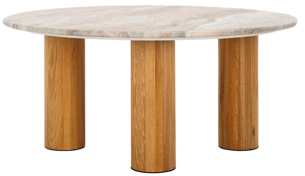 Safavieh Tylee Round Marble Top Coffee Table Brown / Natural SFV9729A-2BX
