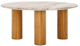 Safavieh Tylee Round Marble Top Coffee Table Brown / Natural SFV9729A-2BX