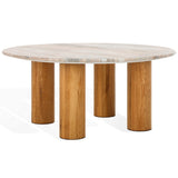 Safavieh Tylee Round Marble Top Coffee Table Brown / Natural SFV9729A-2BX