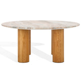 Safavieh Tylee Round Marble Top Coffee Table Brown / Natural SFV9729A-2BX