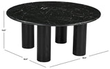 Safavieh Tylee Round Marble Top Coffee Table Black SFV9729B-2BX