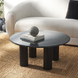 Safavieh Tylee Round Marble Top Coffee Table Black SFV9729B-2BX