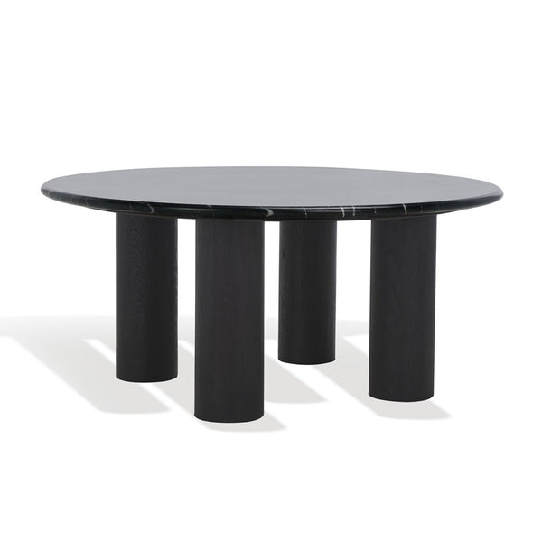 Safavieh Tylee Round Marble Top Coffee Table Black SFV9729B-2BX
