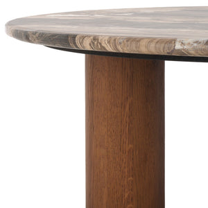 Safavieh Tylee Round Marble Top Coffee Table Dark Brown / Natural SFV9729C-2BX