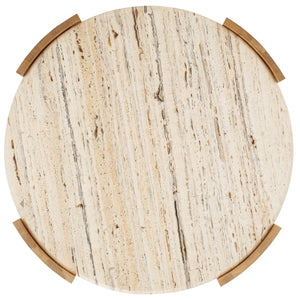 Safavieh Damarcus Elegant Coffee Table With Premium Oak Wood And Stunning Travertine Top For Any Space Natural ,Travertine Wood ,Travertine Sfv9731a-2bx