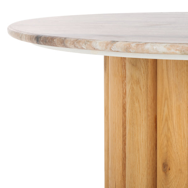 Safavieh Roxiella Marble Top Coffee Table - Elevate Your Living Space With Elegant Design And Durability Brown ,Natural Wood ,Marble Sfv9733a-2bx