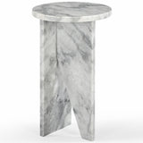 Safavieh Devlin Marble Drink Table White SFV9734B