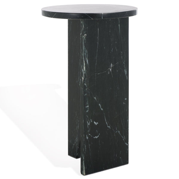 Safavieh DEVLIN Marble Drink Table - Luxe Accent Piece for Modern Spaces, Ideal for Beverages and Decor Black SFV9734C