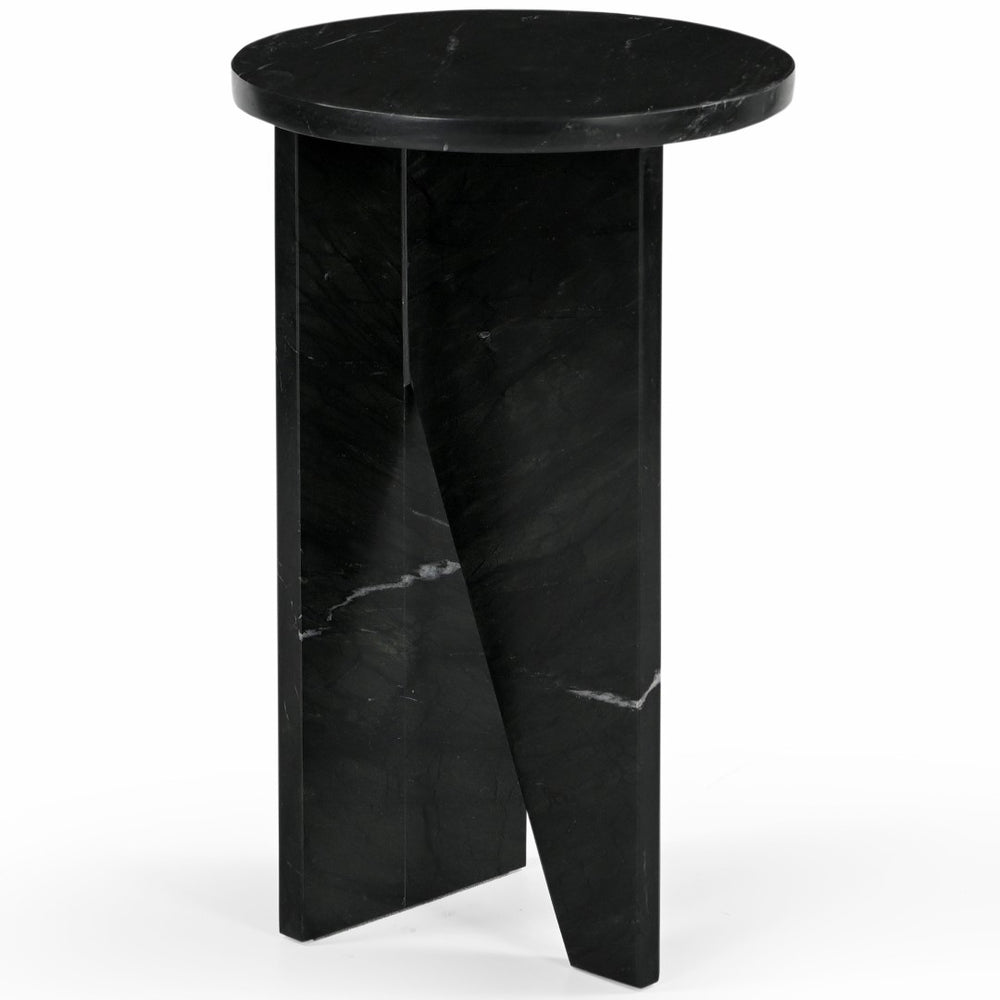 Safavieh DEVLIN Marble Drink Table - Luxe Accent Piece for Modern Spaces, Ideal for Beverages and Decor Black SFV9734C