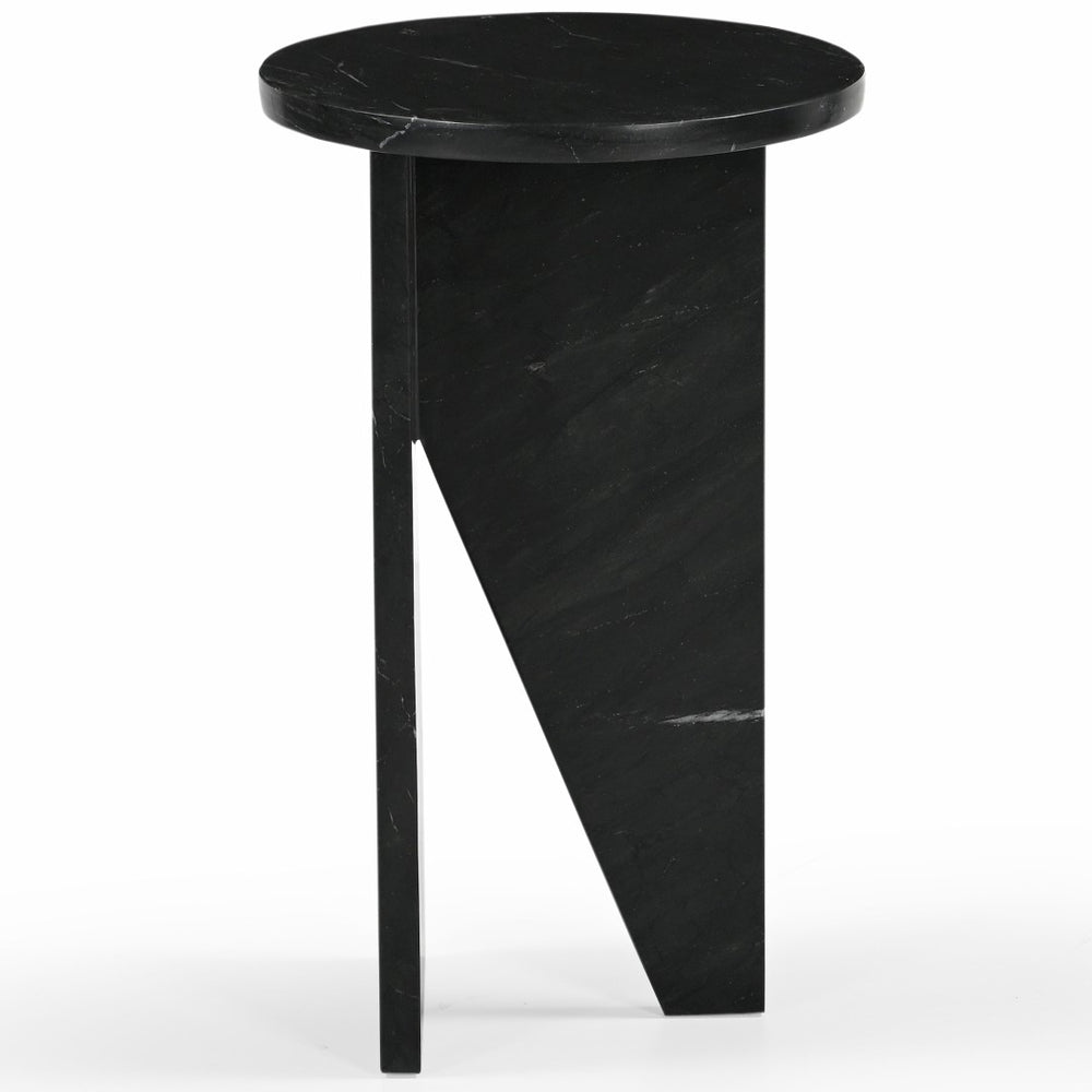 Safavieh DEVLIN Marble Drink Table - Luxe Accent Piece for Modern Spaces, Ideal for Beverages and Decor Black SFV9734C