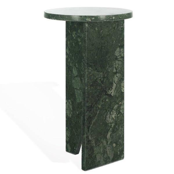 Safavieh DEVLIN Marble Drink Table - Luxe Accent Piece for Modern Spaces, Ideal for Beverages and Decor Green SFV9734E