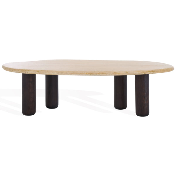 Safavieh Celestyn Coffee Table: Elegant Acacia Wood Design With Luxurious Top, Perfect For Stylish Living Rooms Travertine ,Walnut Travertine ,Wood Sfv9737a-2bx