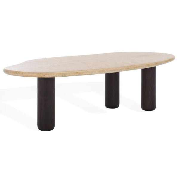 Safavieh Celestyn Coffee Table: Elegant Acacia Wood Design With Luxurious Top, Perfect For Stylish Living Rooms Travertine ,Walnut Travertine ,Wood Sfv9737a-2bx