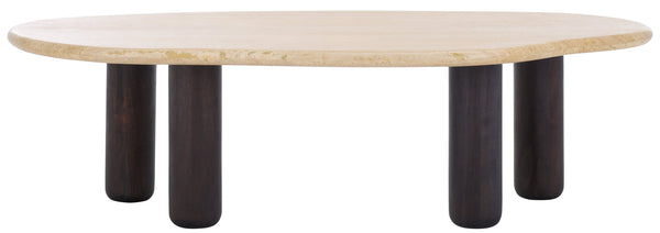 Safavieh Celestyn Coffee Table: Elegant Acacia Wood Design With Luxurious Top, Perfect For Stylish Living Rooms Travertine ,Walnut Travertine ,Wood Sfv9737a-2bx