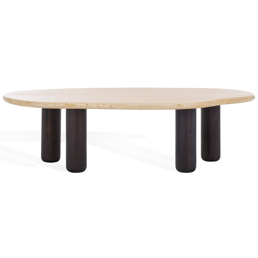 Safavieh Celestyn Coffee Table: Elegant Acacia Wood Design With Luxurious Top, Perfect For Stylish Living Rooms Travertine ,Walnut Travertine ,Wood Sfv9737a-2bx