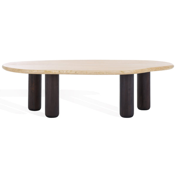 Safavieh Celestyn Coffee Table: Elegant Acacia Wood Design With Luxurious Top, Perfect For Stylish Living Rooms Travertine ,Walnut Travertine ,Wood Sfv9737a-2bx